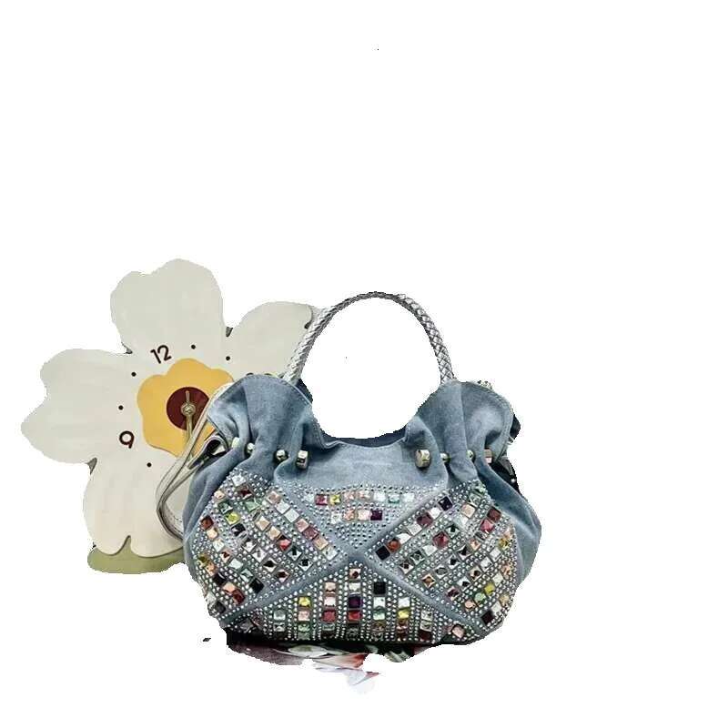 Korean Mini Fashion Dia Set Canvas Tote Girl Trend Bag Crossbody Denim Blue 2025 New Model