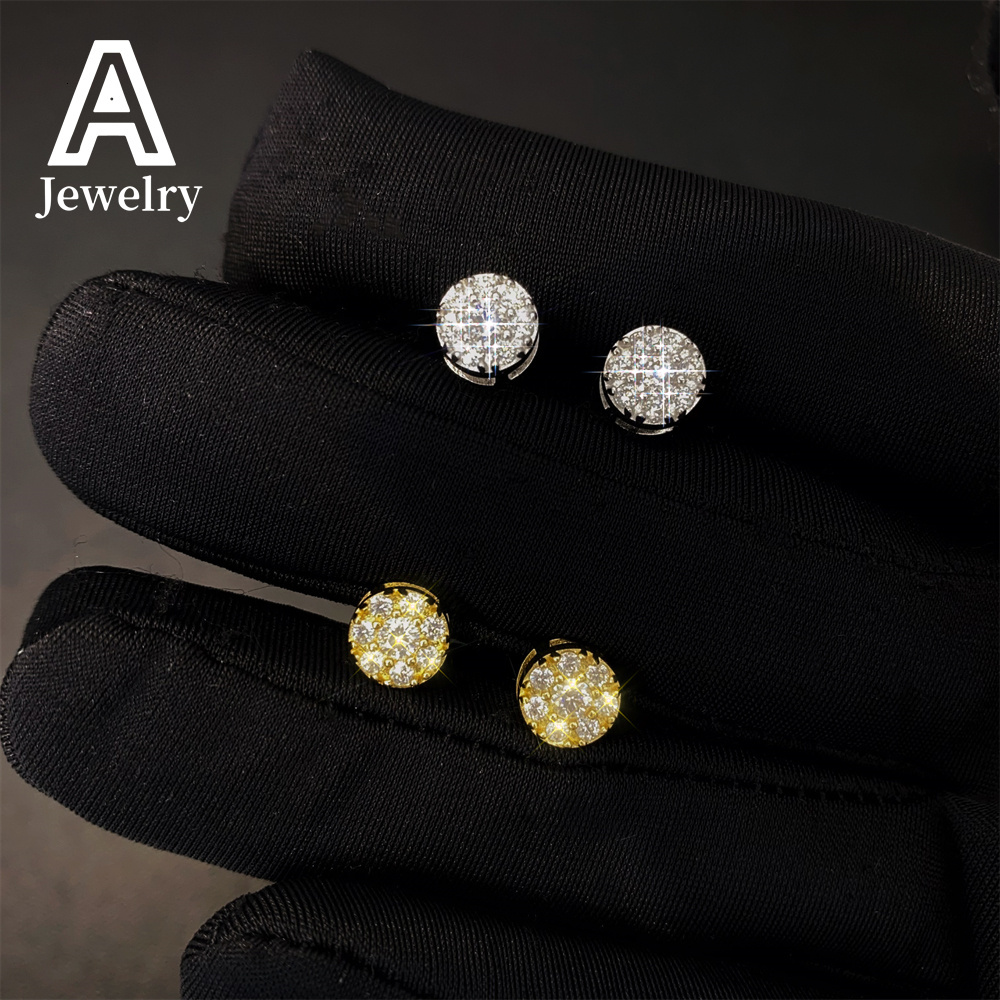 Best-selling s925 sterling silver VVS round Mossan earrings exquisite earrings for men and women in Europe and America