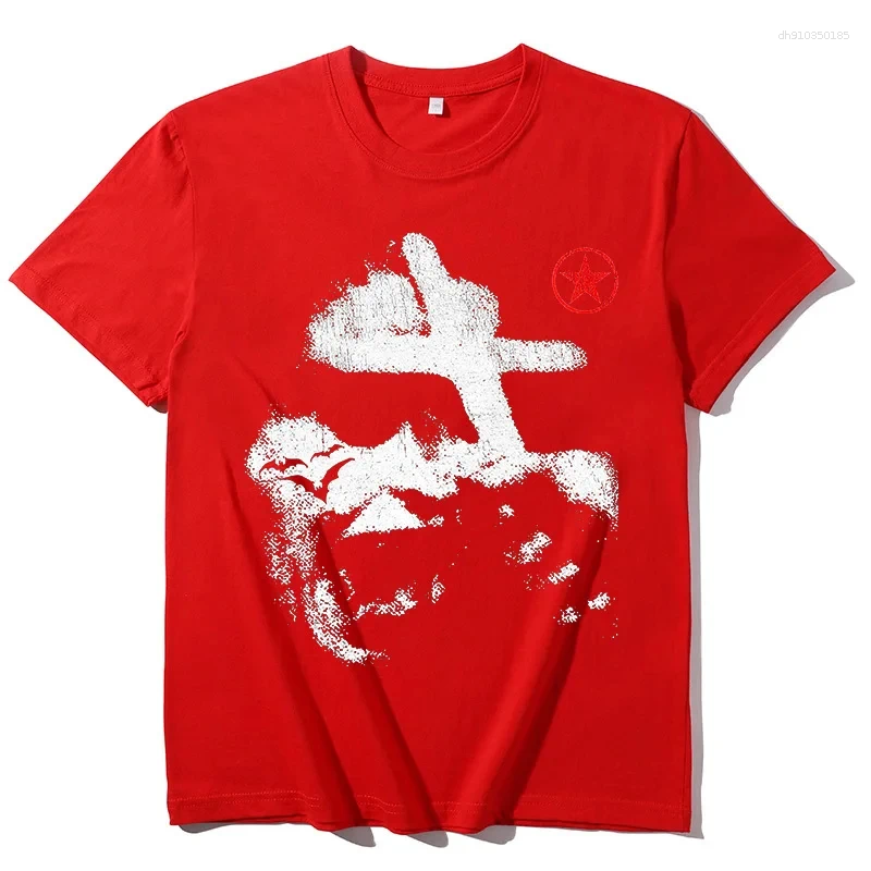 Mens T Shirts Goth Cotton T-shirt Harajuku Graphic Print Fashion Tee Hip Hop Oversized Top Punk Streetwear Short Sleeve Retro