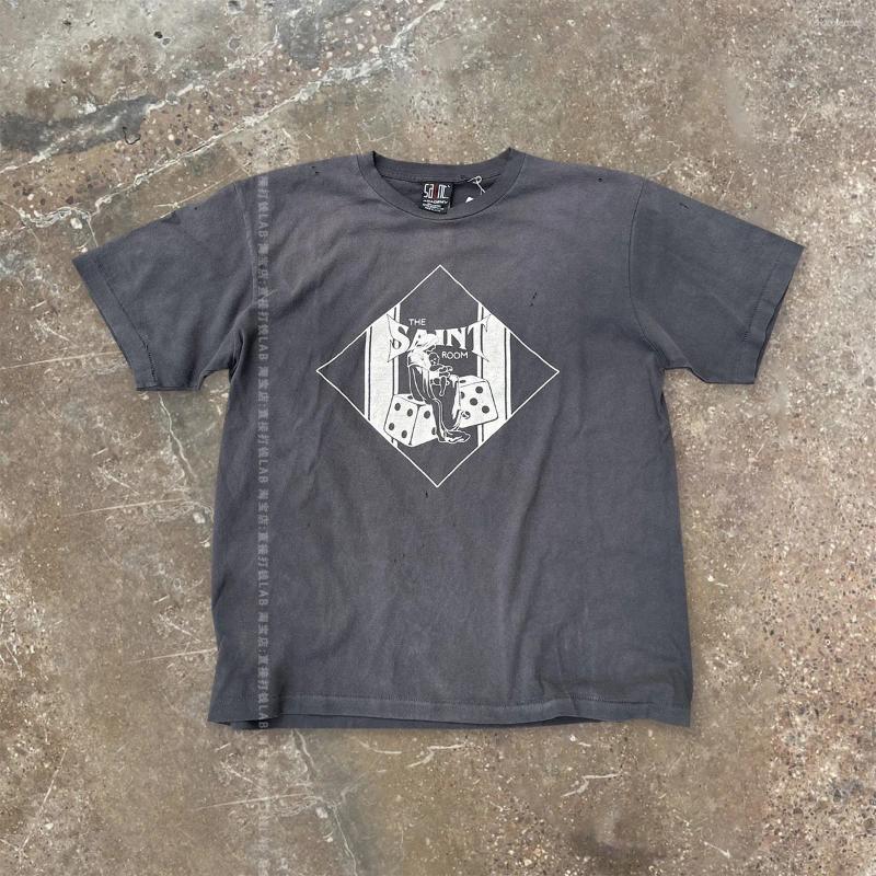 Men's T Shirts Vintage American Street T-shirt Funny Cotton Men Tshirt Womens Tops Oversize Loose Short Sleeved