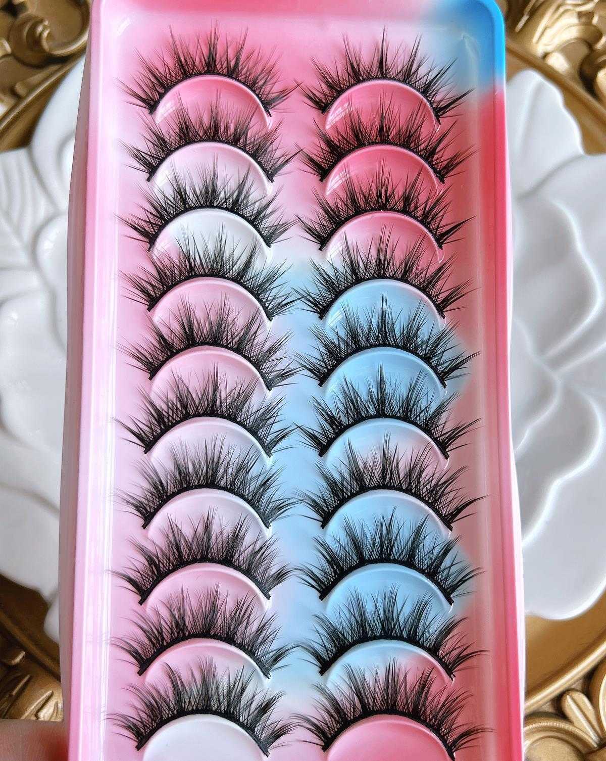 YK611 Big Devil Thick False Eyelash Hard Meme Cross Barbie Big Eyes Sharp Tail Exaggerated Eyelash Curling W250324