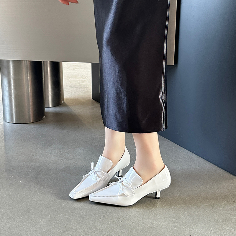 2025 new square headed cat customized comfortable commuting shallow mouth designer fashionable women's shoes