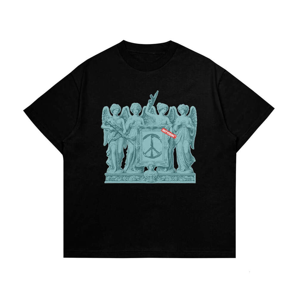 Summer New Personalized Printed T-shirt Hip Hop Extra Large Loose Street Top Short Sleeve