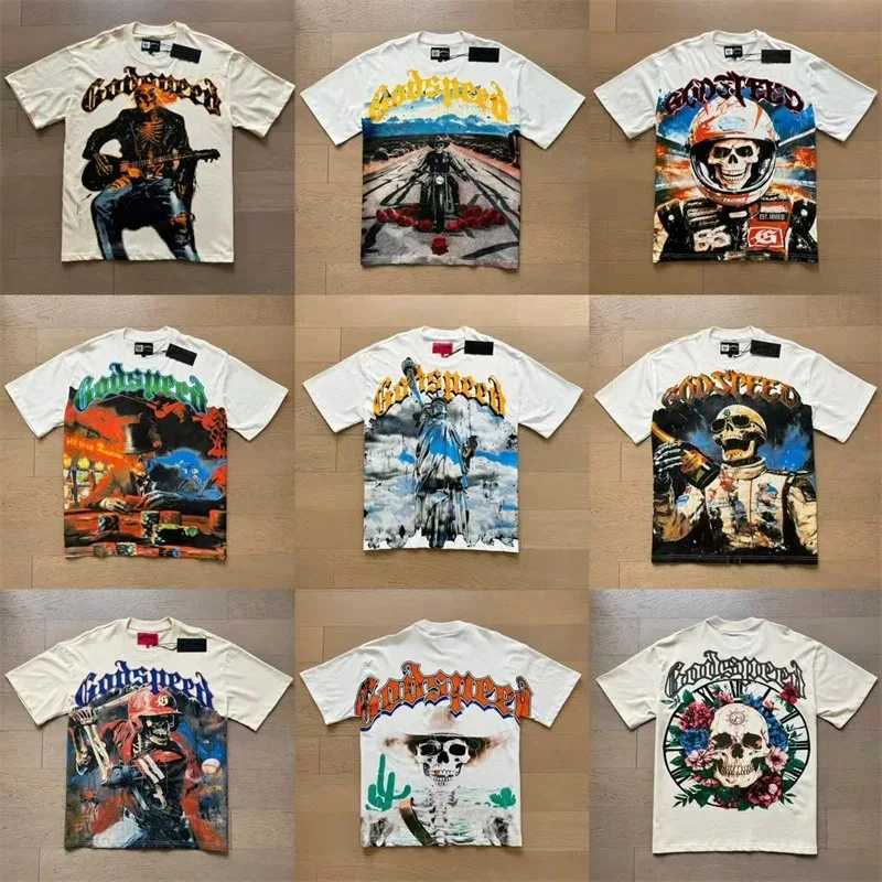 25SS Mens and Womens Godspd Short Sleve High Strt Printed Top Summer Style Crewneck T-shirt X250324