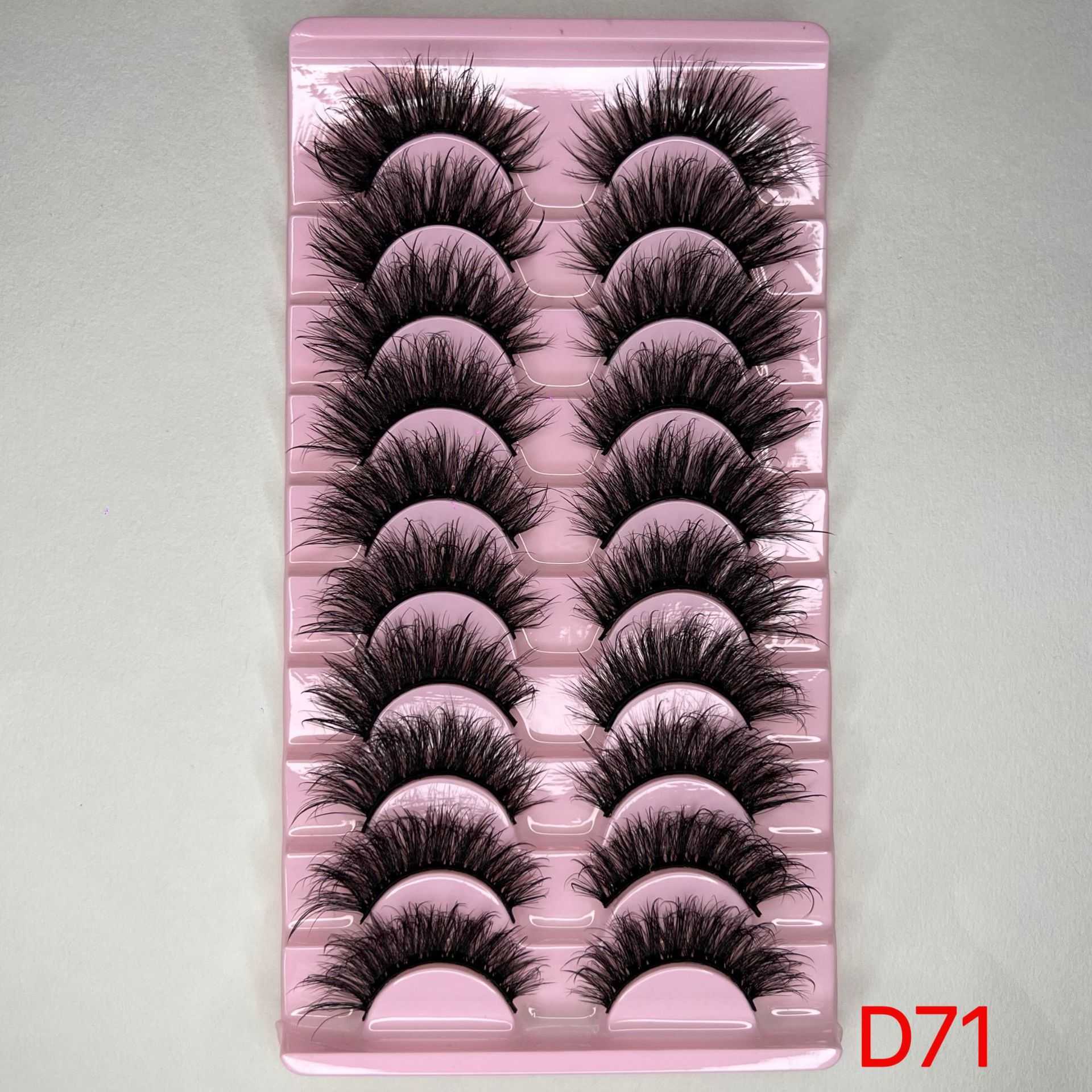 Dense eyelash 8D fried curly puffy false eyelashes multi-layer slender crossed mink like eyelashes W250324