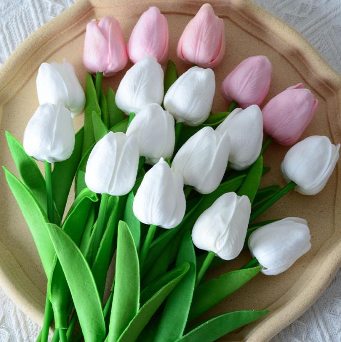 Luxury Silicone Real touch Tulips Bouquet decorative Artificial Flowers living room decoration flores artificiales