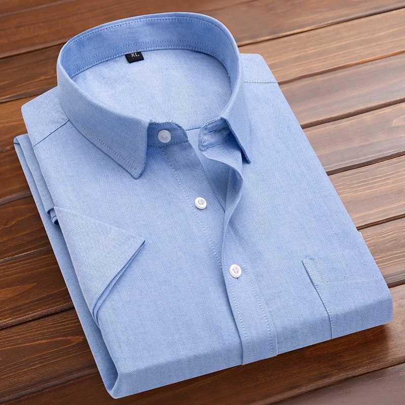 Summer new mens solid color casual short sleeved Korean ultra-thin mens short sleeved shirt X250324