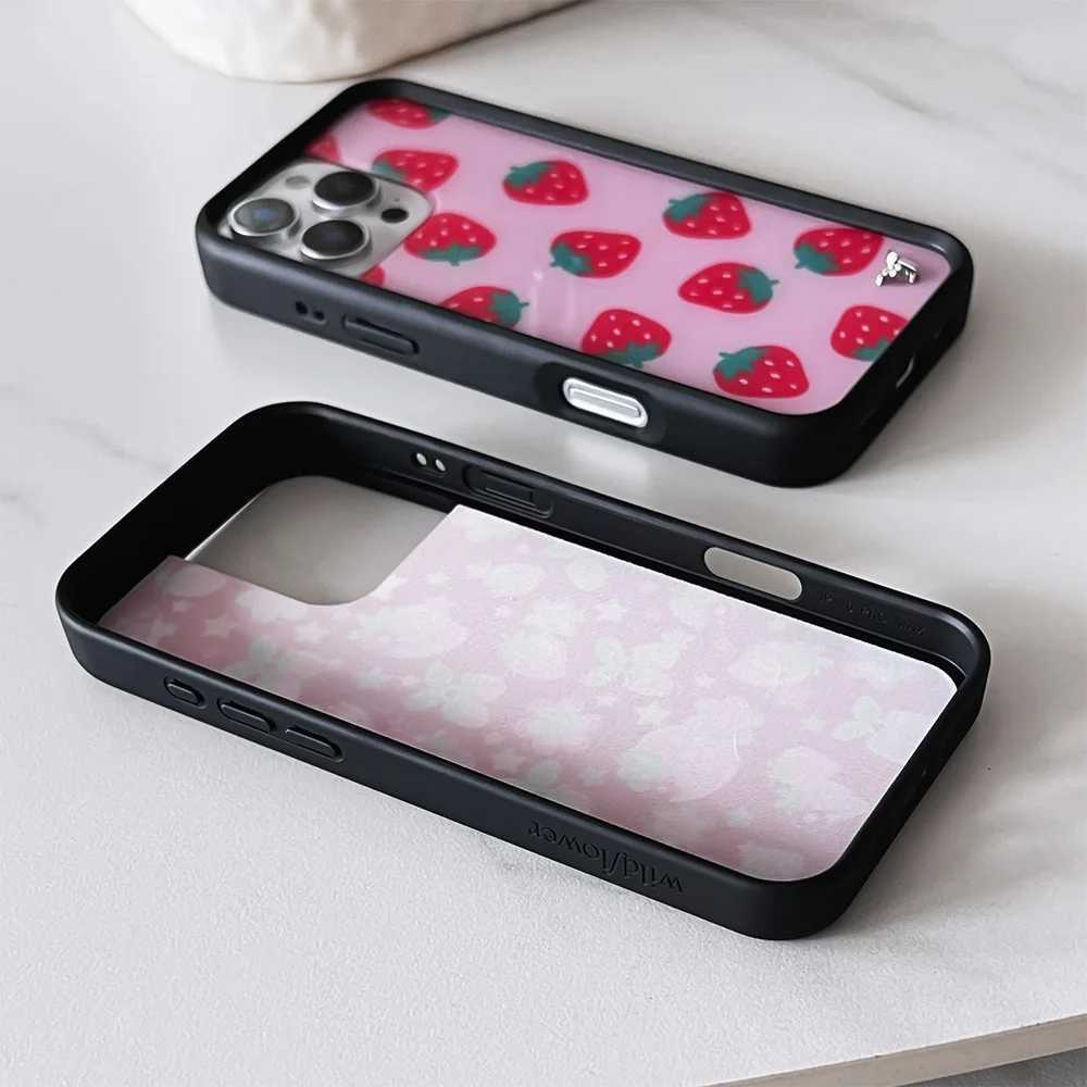 Wildflower 3D Fresh Fruit Strawberry ry Phone Cases For iPhone 12 13 14 15 16 Pro Max WF INS Cute Cartoon eberries Case Z250324