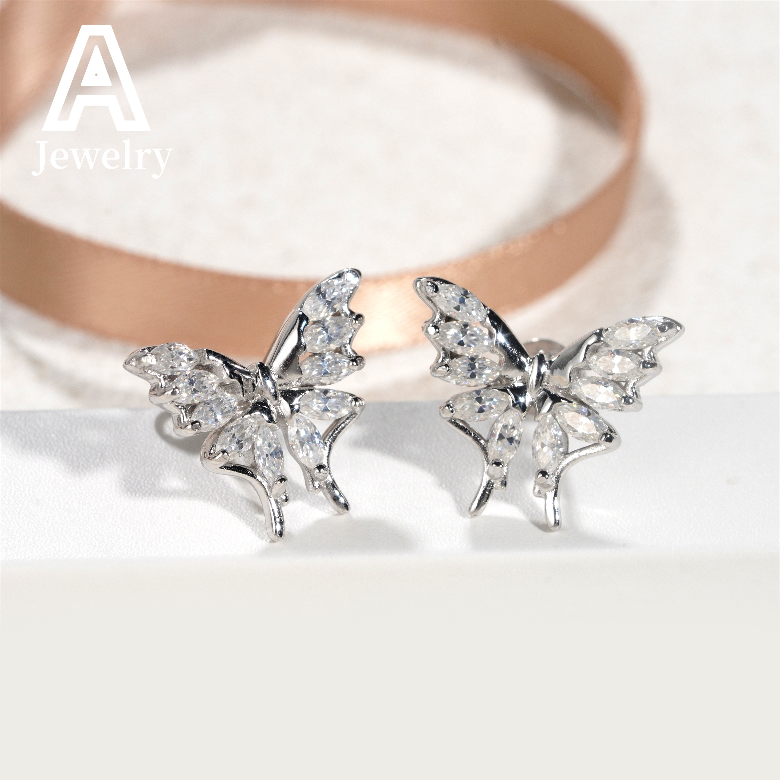 Fashion Jewelry Earrings 925 Silver Moissanite Diamond Ear Studs For Men Women