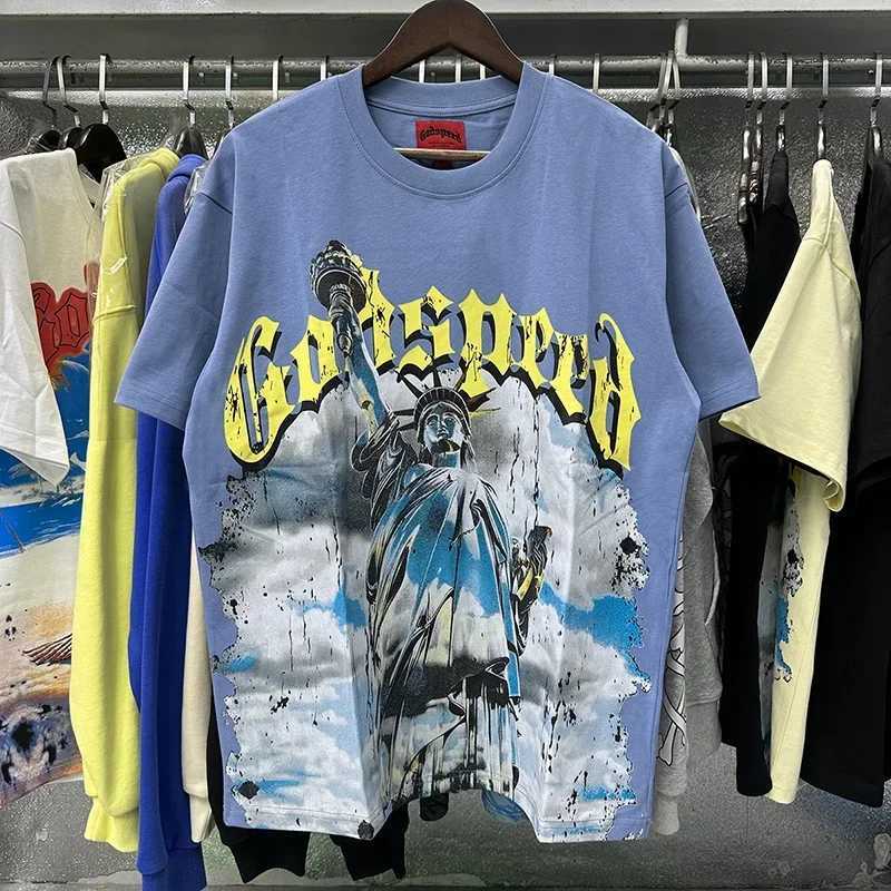 2025 Fashion GOD SPD Short Sleeve Mens Flame Car Printed 1 1 High Quality Top Ts Spring Full Match T-shirt X250324