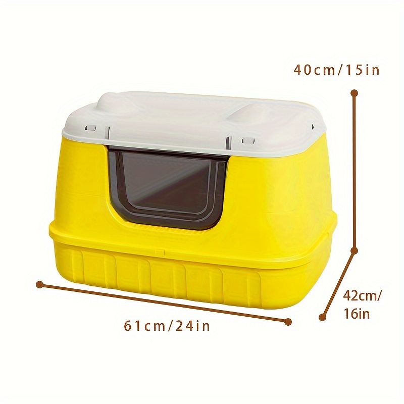 Large Enclosed Litter Box Odor Control Removable Self Cleaning Non Electric Battery Free Square Shape Pet Supplies Cat Toilet