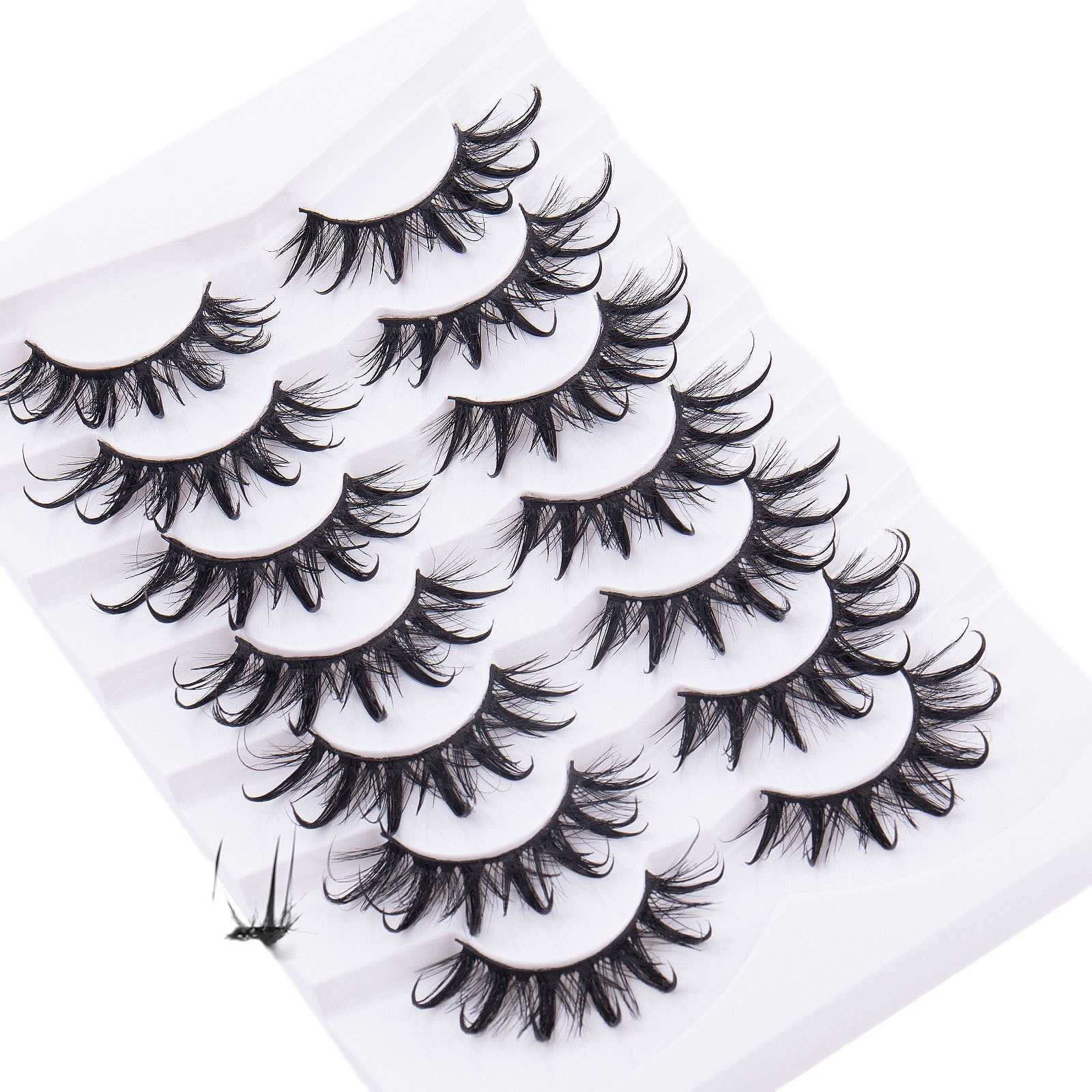 New product 7 pairs of fake eyelashes with thick exaggerated curls simulated eyelashes and grafting eyelashes W250324