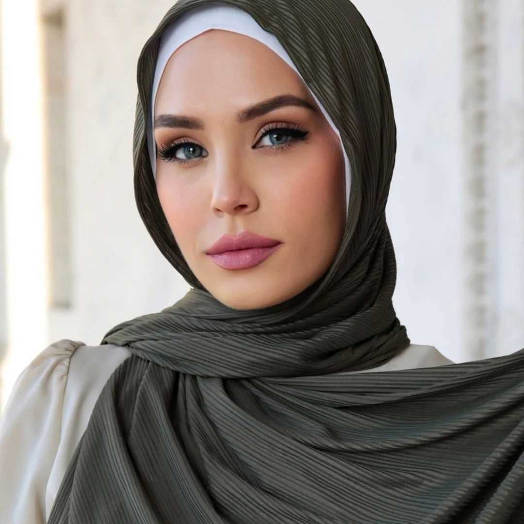 Fashion Ribbon Jersey Headscarf Shawl Muslim African Band Soft Elastic Scarf Sample Solid Color Malaysia WRAES Scarf X250324