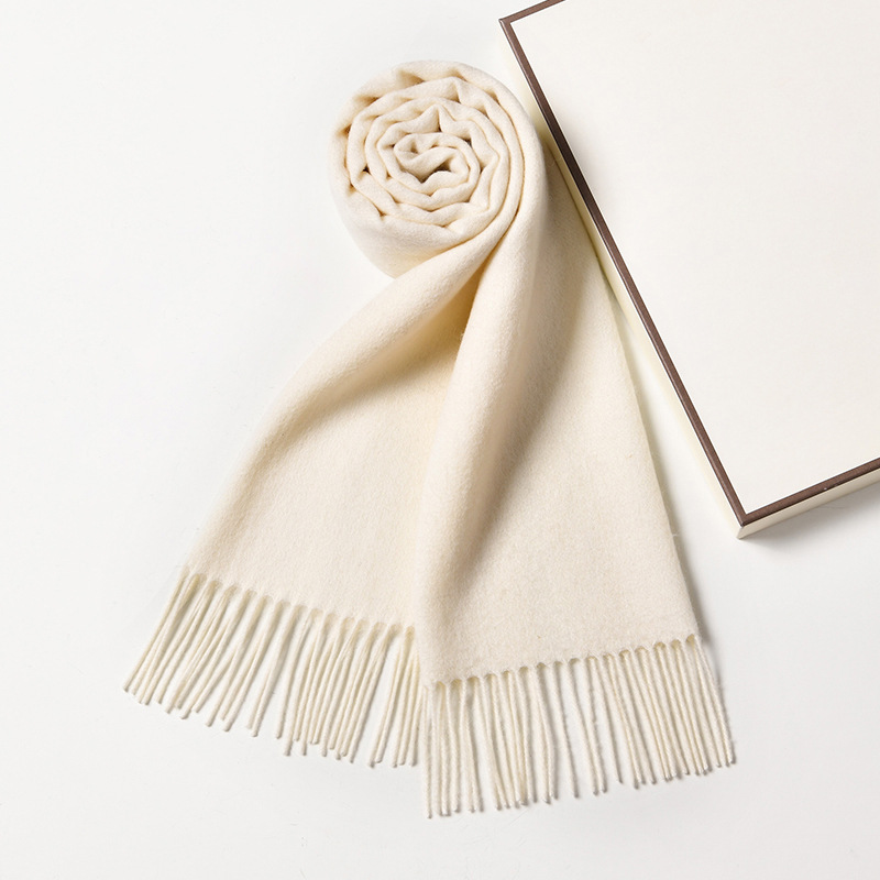 K217 Blue scarf for women, winter high-end 100% cashmere scarf for women, warm gift for girlfriend, solid color wool scarf