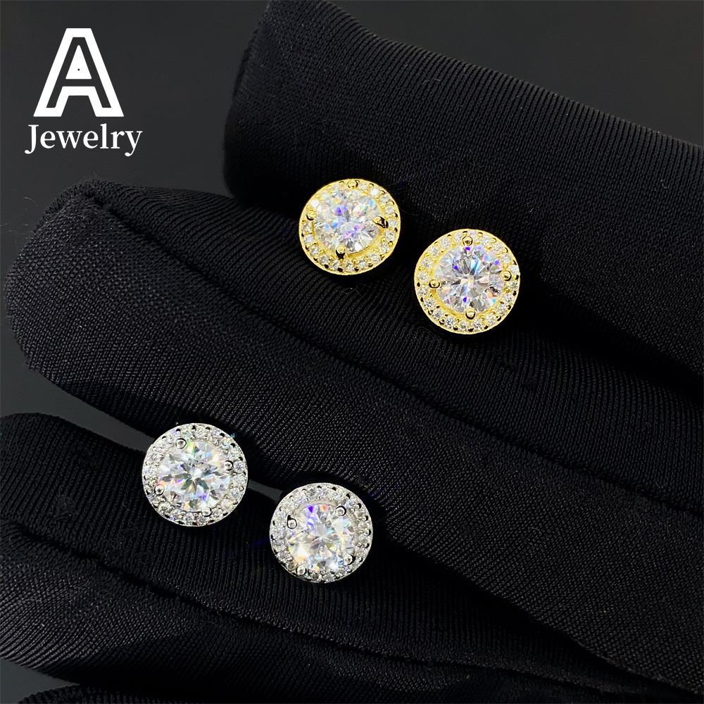 The new 925 Pure is available by testing diamond delicate fashion earrings Hip Hop mens and womens trend personality studs