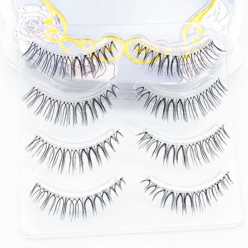No3 sharpened false eyelashes four pairs of loaded natural nude eyelashes W250324