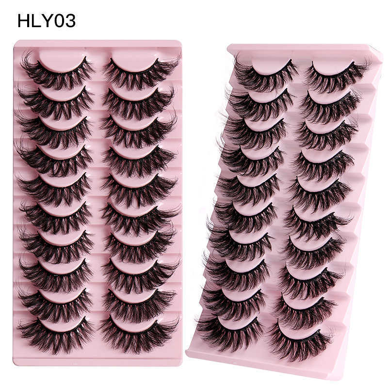 10 pairs of fox eye fox series false eyelashes thick curled and curled elongated mink fur at the tail and a whole eyelash W250324