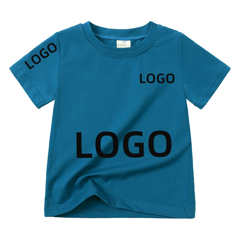 Customize and add your childrens baby boy girl T-shirt childrens short sleeved candy color cotton T-shirt top childrens summer clothing 250322