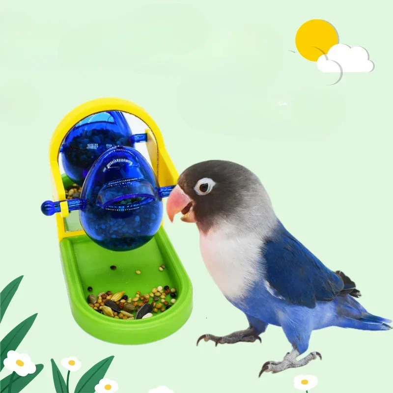 1 pet bird toy for parrots birdcage feeders intelligent and fun training leaking food props random color accessories 250320