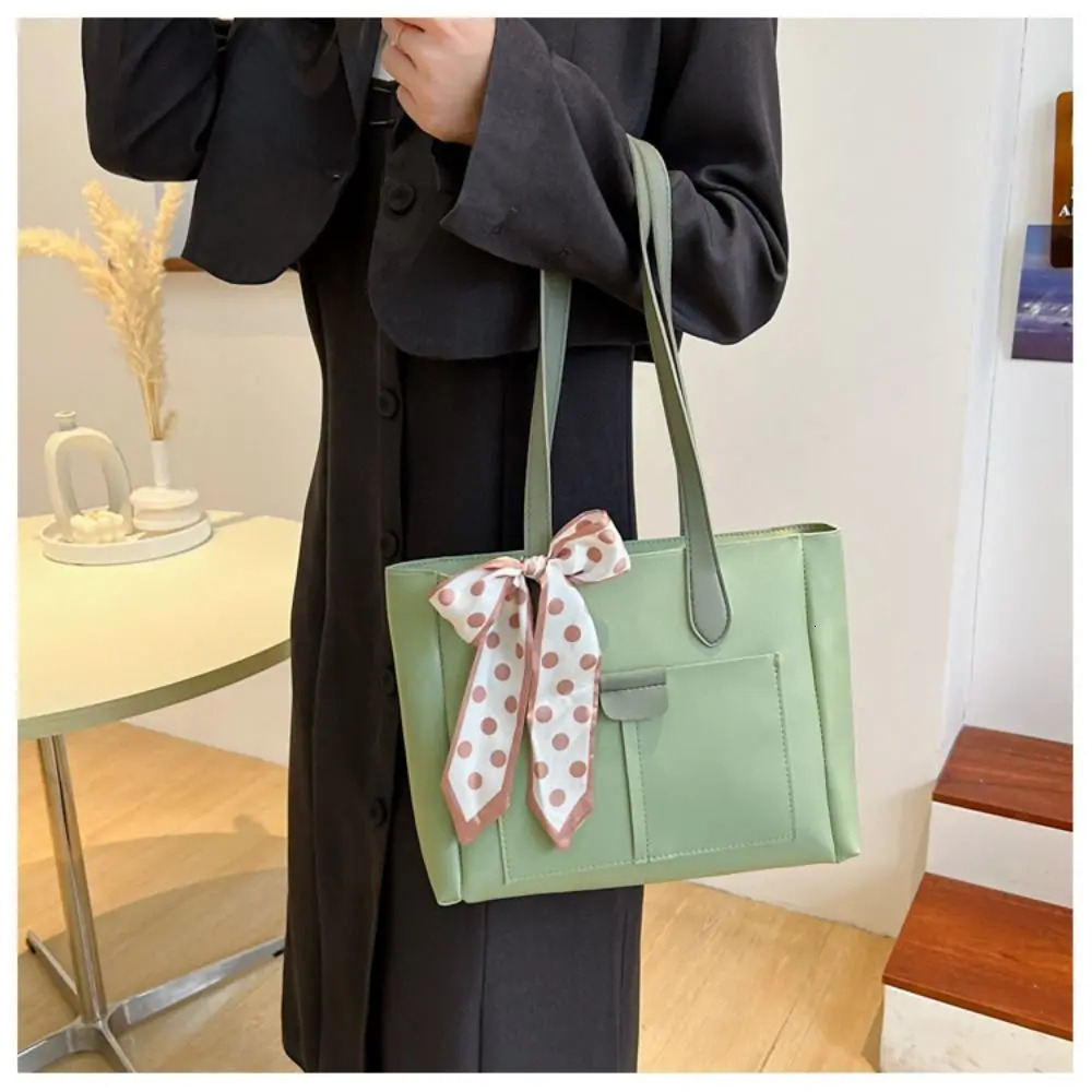 Fashion silk scarf shoulder bag bow contrasting color handbag splicing lower arm bag 250320