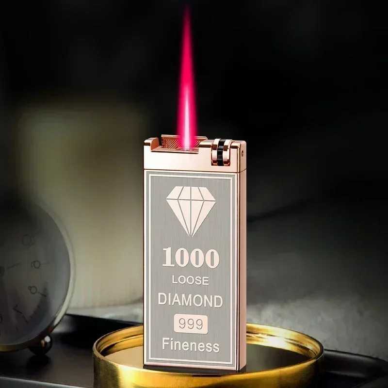 Creative Roller Silent Ignition Windproof Red Flame Butane Gas Lighter Zinc Alloy Replaceable Battery Electric Lighters SmokingC250319
