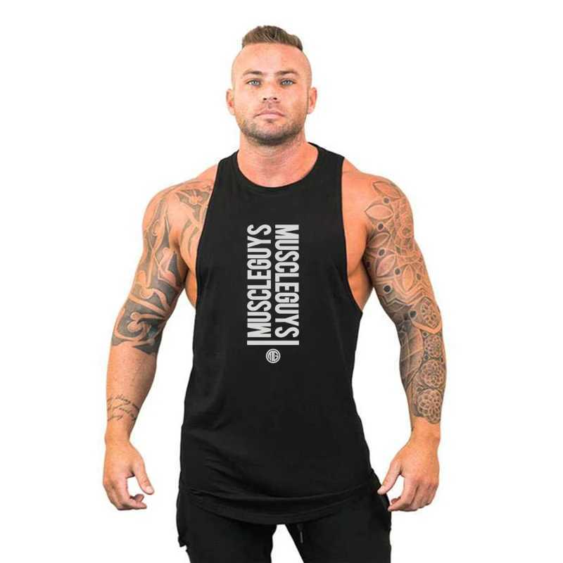 Mens fitness vest gym workout cotton sleeveless running vest striped single shoulder strap mens summer sportswear X250324