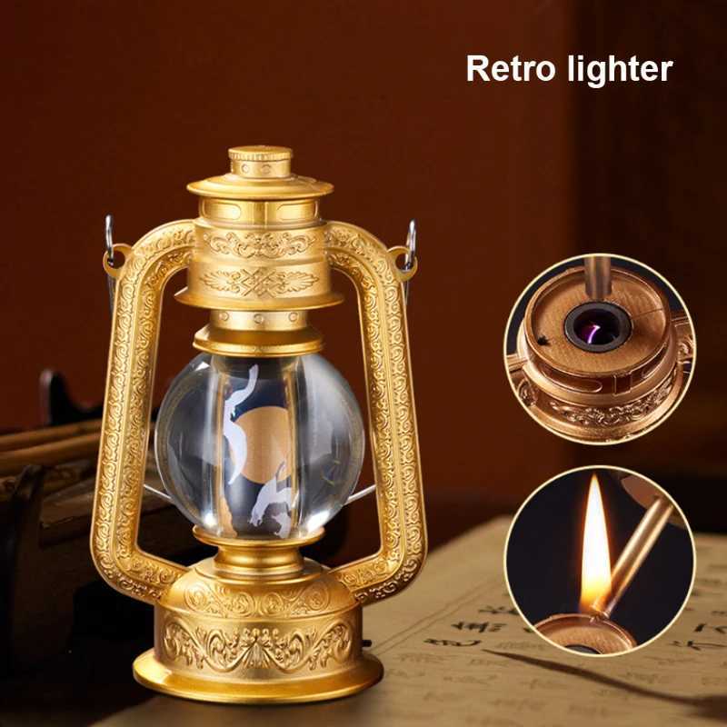 Vintage horse lantern design gas lamp electrical integration gas ignition matching table decoration gift decoration M250324