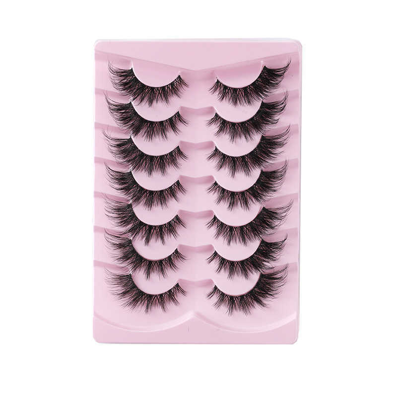 DT02 Thick Slant Flying False Eyelash Transparent Terrier Fox Eye Thick Self Adhesive Eyelash Hair W250324