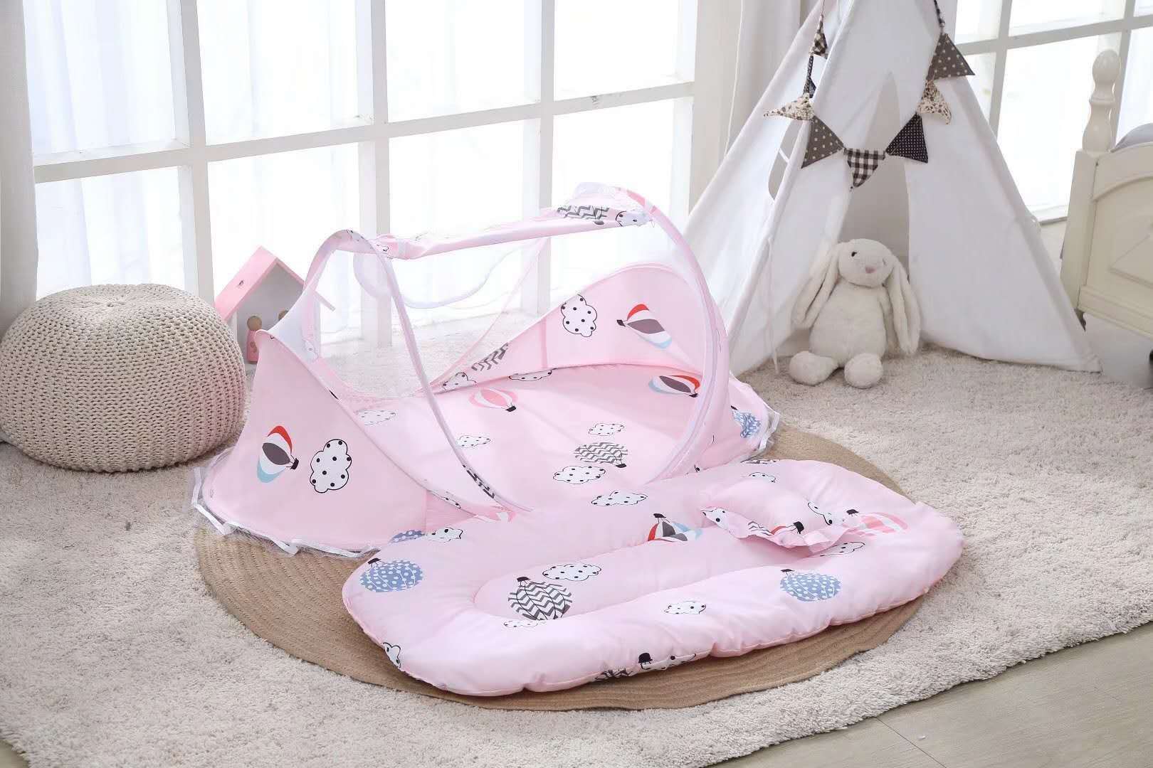 Jiaobao hot air balloon three piece set baby mosquito net