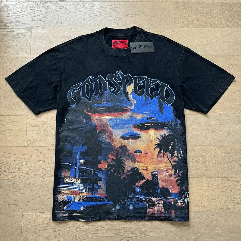 Godspeed Top Tee Men Women Streetwear High Quality Casual Crewneck Short Sleeve GOD SPEED Tshirt 250324