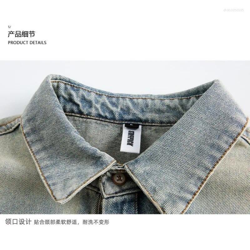 Men's Jackets Beianji Trendy Brand Clothing Design Sense Splicing Hip-hop Plaid Denim Jacket Unisex American High Street Couple's