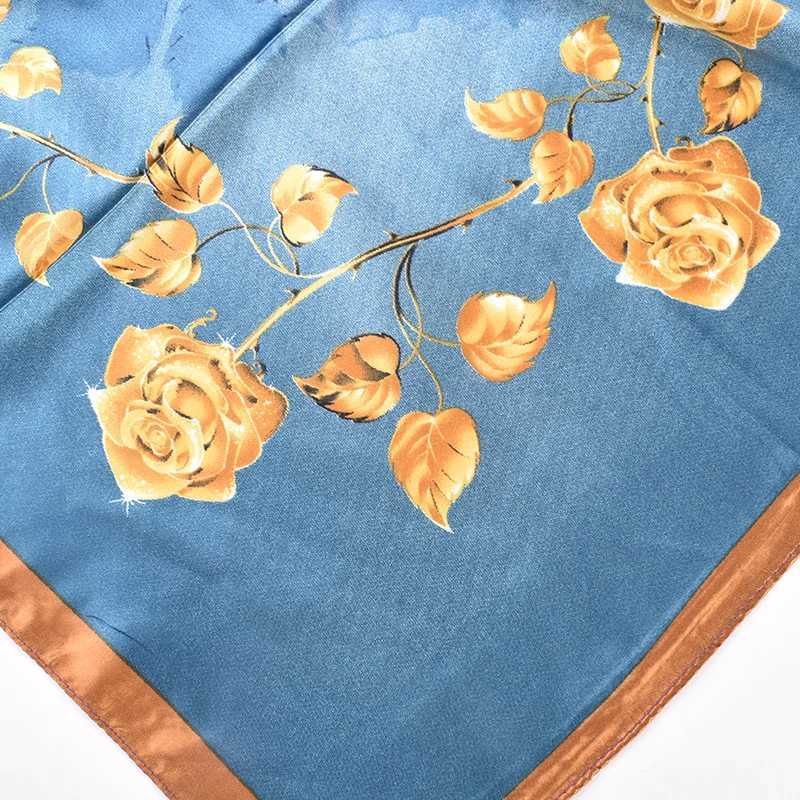 2023 New Fashion Edition Crystal Rose Pattern Printing High Quality 90 * 90 Color Ding Da Square Scarf with Spot Full X250324