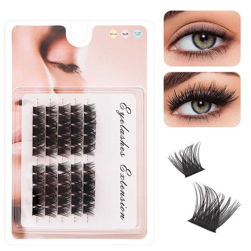 DINGSEN false eyelashes are straight stable thick curled and curled. DD segmented eyelashes W250324
