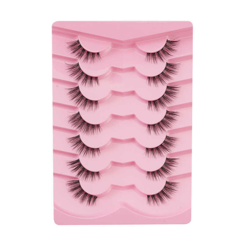 Sweet and cool style elongated eye corners enlarged eyes large capacity false eyelashes half eye slanted fly style fox style eyelashes W250324