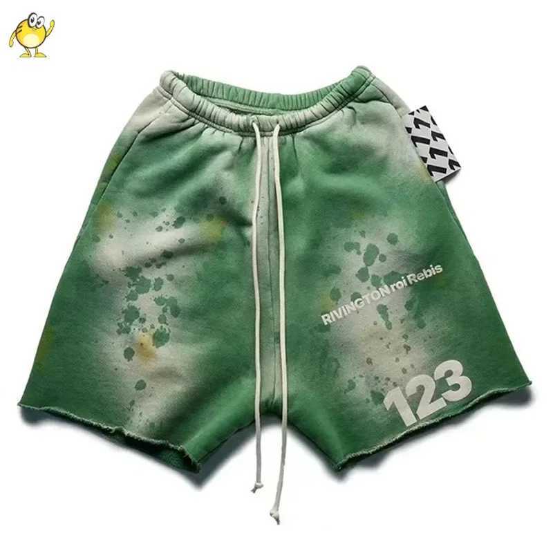 Grey blue green red made of old RRR123 shorts mens 1 1 high-quality streetwear vintage heavy-duty fabric for runnersT250324