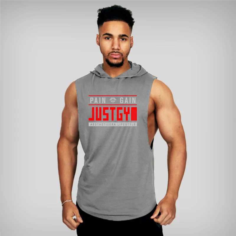 Muscleguys brand clothing gym hoodie vest mens fitness hoodie Stringer hoodie training single sleeve fitness shirt X250324