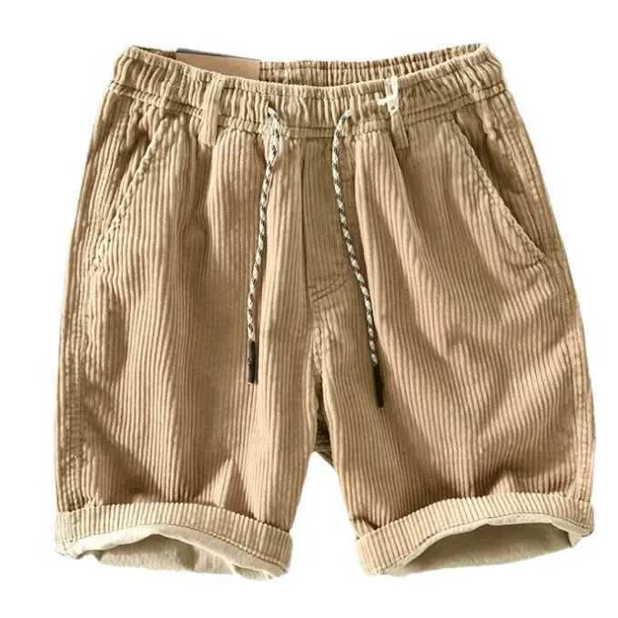 American Style Summer Vintage Mens Corduroy Work Shorts Loose-Fit Casual Five-Piece Pants Trendy Brand OuterwearT250324