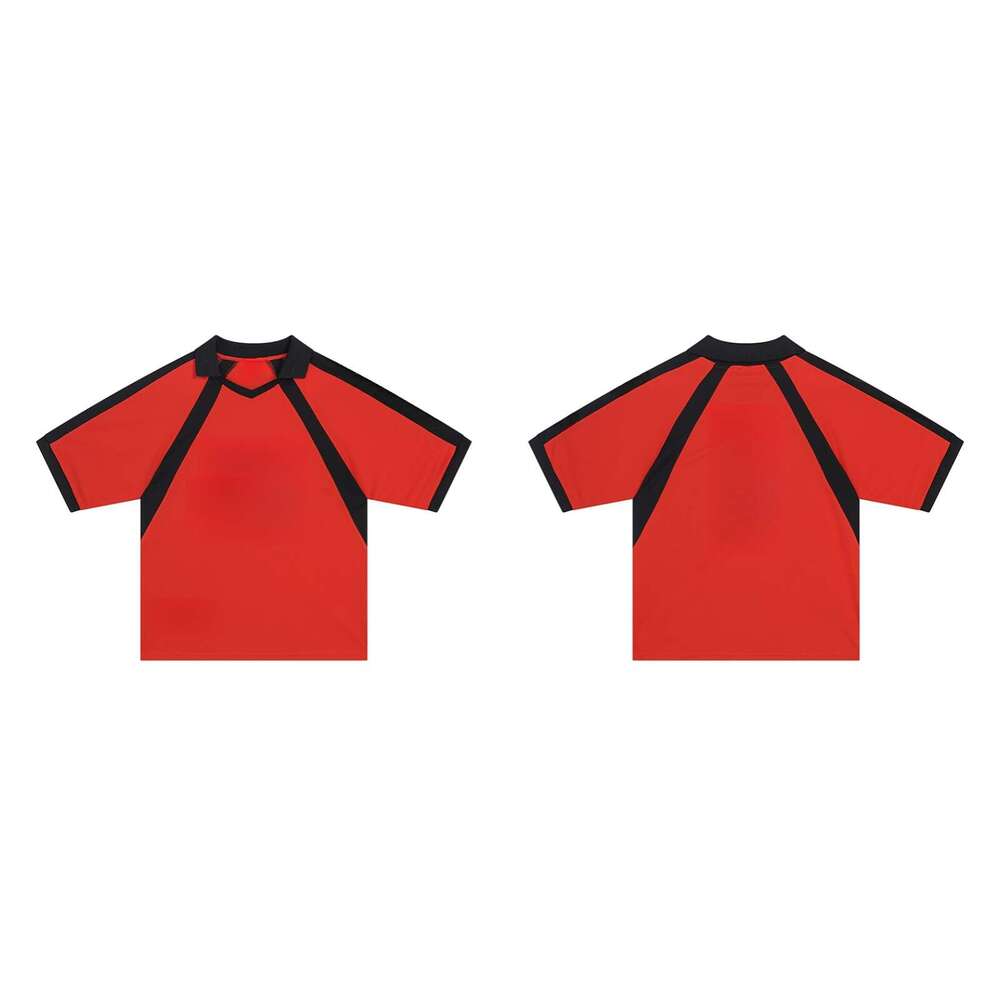 Short Sleeved Sports T-Shirt, Football Breathable Polo Shirt, Spring And Summer Black, American Casual B5