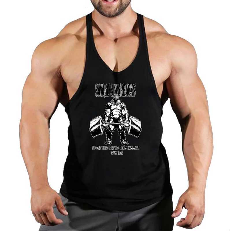 Muscle Male Bodybuilding Stringer Tank Top Gym Clothing Y Back Fitness Sleepless Tank Top Weight Boosting Monomer X2503241
