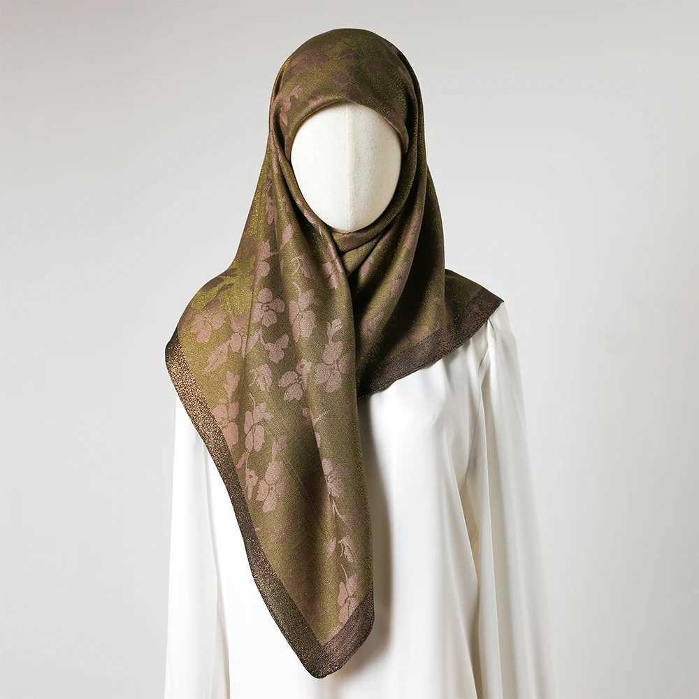 Neckerchief Shawl Packaging Printing Silk Scarf Square Text Muslim Headscarf Elegant Belt Bandana Design New Foard X250324