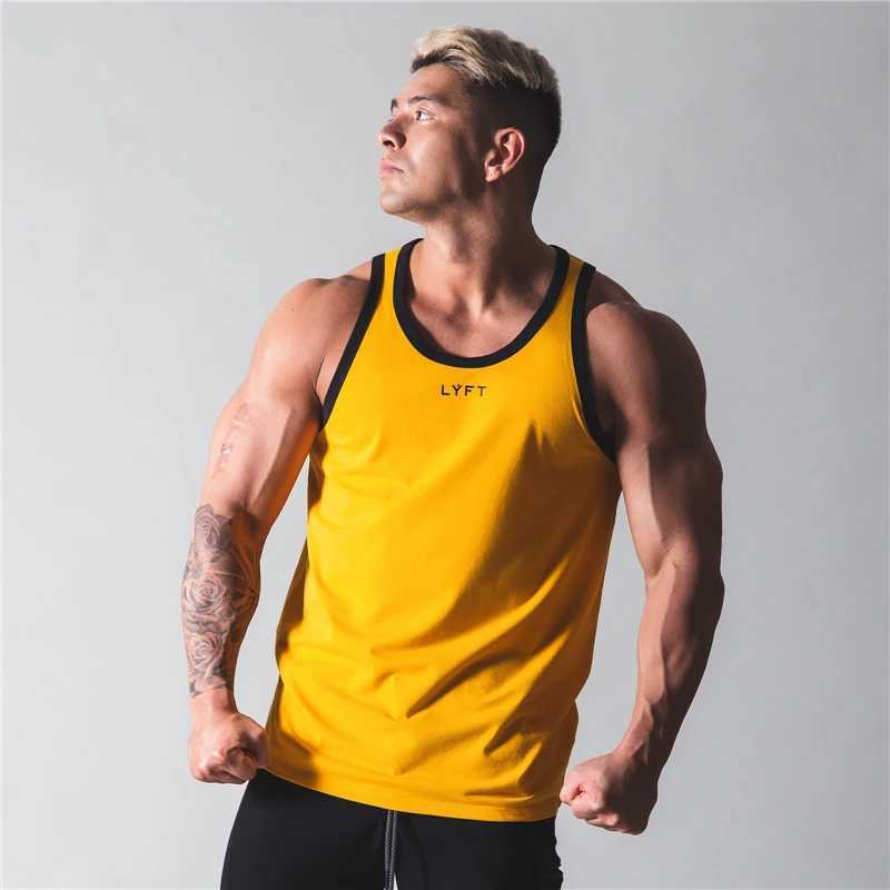 Mens fitness patch work vest gym exercise cotton sleeveless running suit Stringer summer casual vest X250324