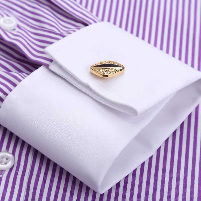 New mens classic French cufflink shirt brand mens formal shirt long sleeved dress mens Camisa Masculina X250324
