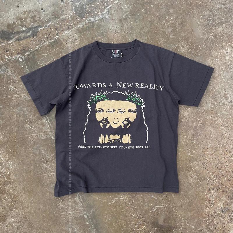 Men's T Shirts Vintage American Street T-shirt Funny Cotton Men Tshirt Womens Tops Oversize Loose Short Sleeved