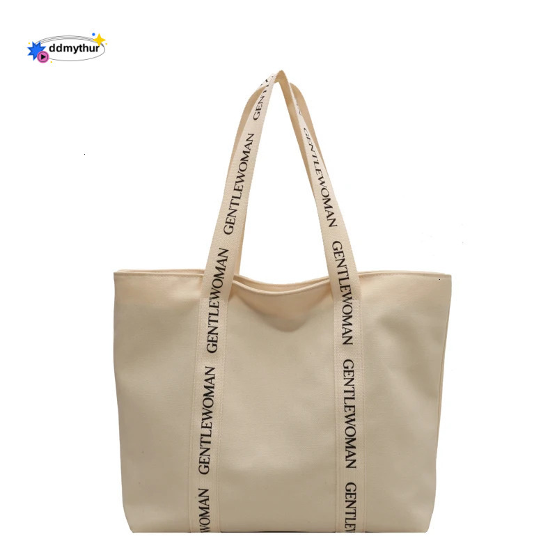 2024 Fashion and Leisure Women's Tote New High Quality Zipper Large Capacity Shoulder Hot Selling Canvas Shopping Bag H6.29#26 ddmythur