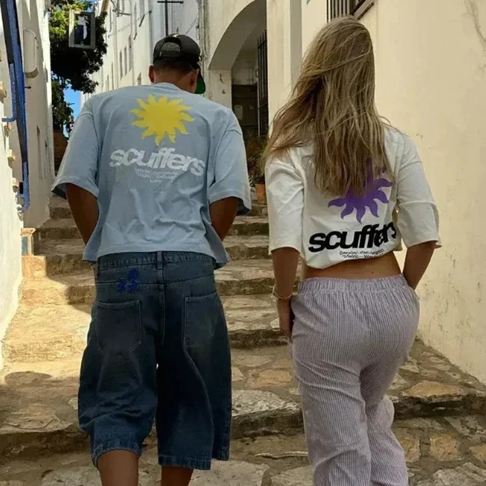 2025 South American Trend Printing Barber Mens Tshirt Womens Surfing Holiday Street Short Sleeve Top 250324