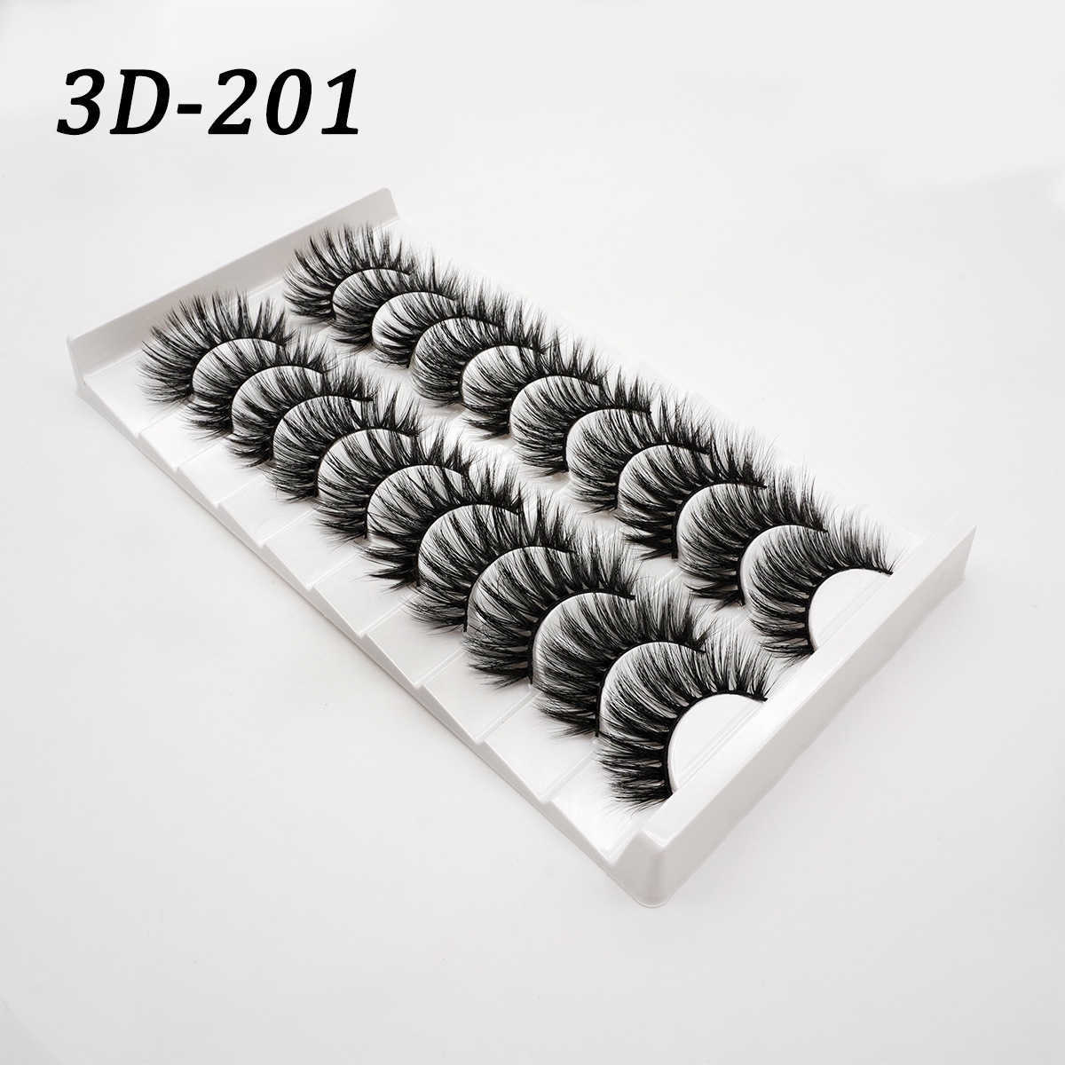 Style 10 pairs of fake eyelashes thick eyelashes natural extension curling one piece fine stem W250324