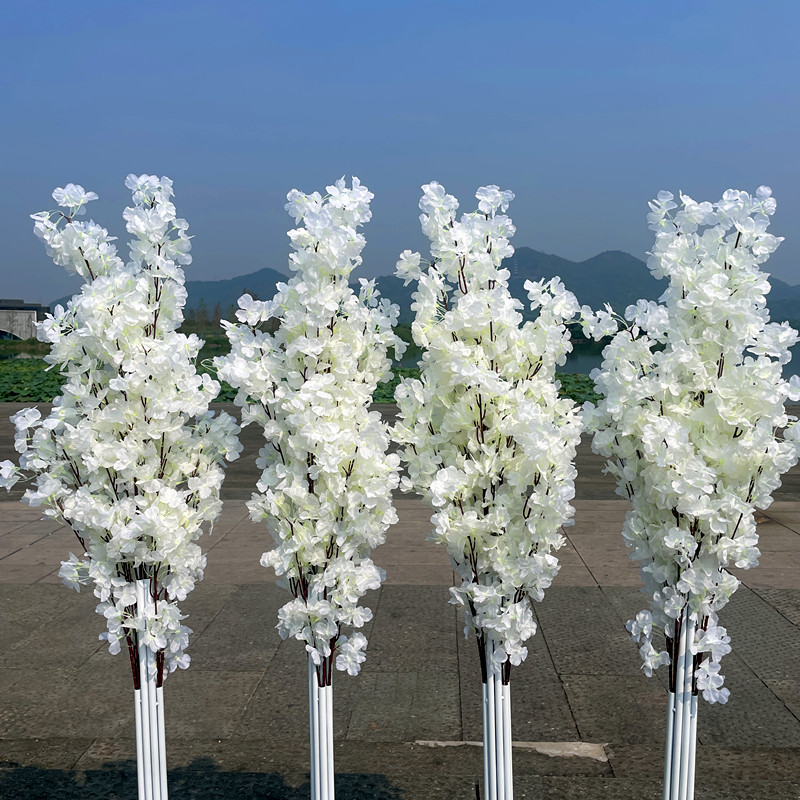 Decorative Flowers Wreaths Wedding Decoration 5Ft Tall 10 Piece/Lot Slik Artificial Cherry Blossom Tree Roman Column Road Leads Fo Dhuog