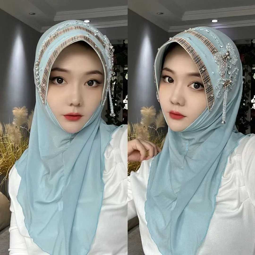 Hijab Muslim Wen Shawl scarf sing Luxury Tassels Chiffon scarf Malaysia Kufi Islam Summer Thin 05226 X250324