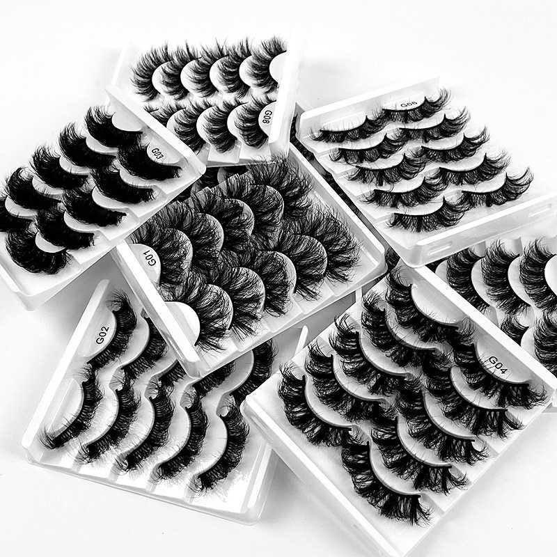 5 pairs of explosive eyelashes messy and thick with a hard stem and false eyelashes naturally layered and crossed imitating mink fur W250324