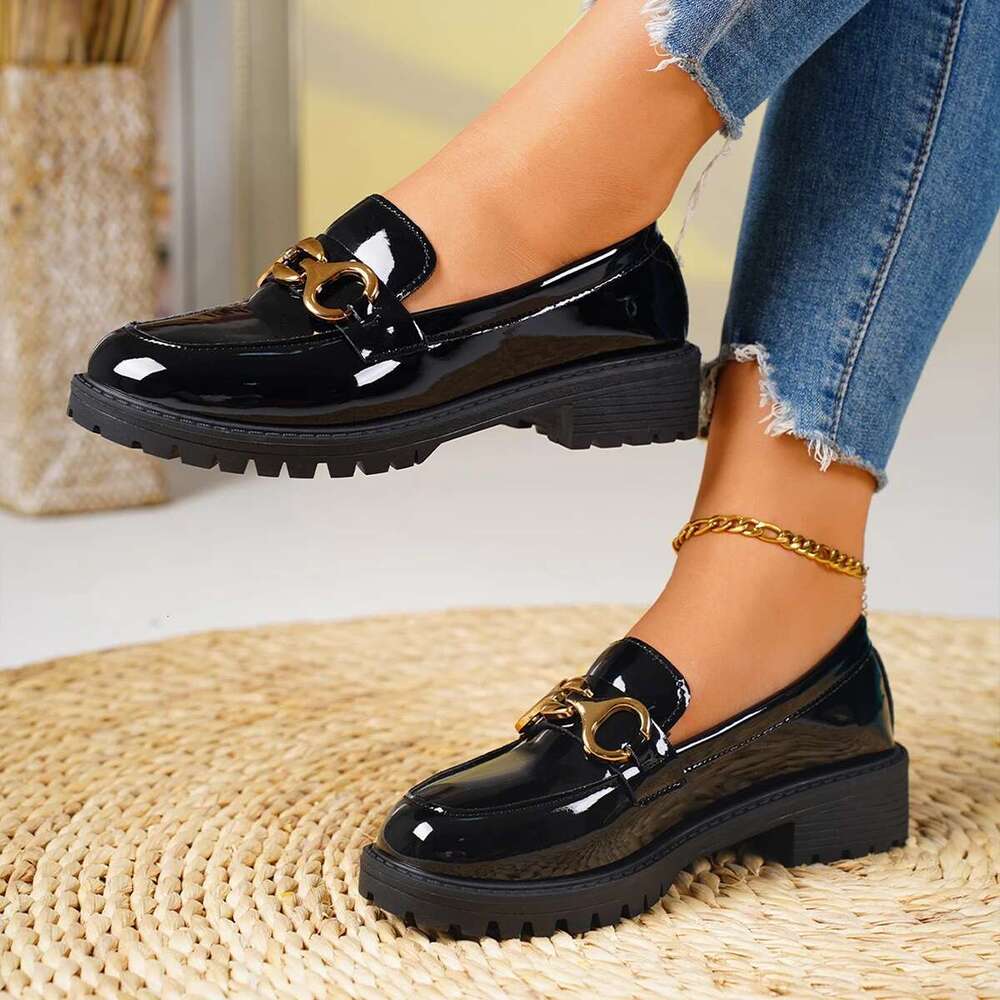 Fashion Round Toe Summer New 2025 Women's Casual Wedge Lolita Shoes Brand Loafers Trendy Wedding Bridesmaids High Heels